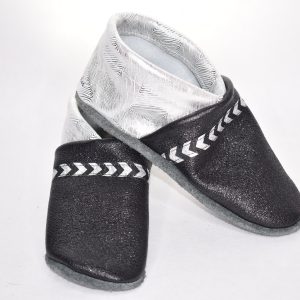 Gr. 30/31 Schwarz glänzend/Silber mit Glitzer Pfeile Band