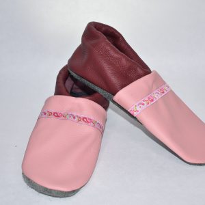 Gr. 36/37 Rosa/Dunkelrot mit Paisley Band