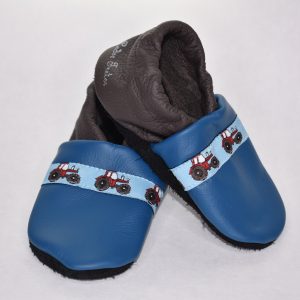 Gr. 24/25 Blau/Dunkelbraun mit Traktor Band