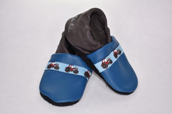 Gr. 24/25 Blau/Dunkelbraun mit Traktor Band