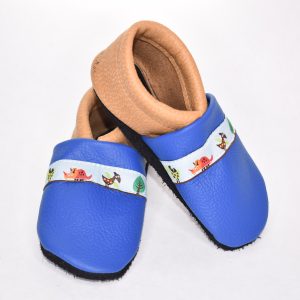 Gr. 24/25 Blau/Hellbraun mit Dinosaurier Band