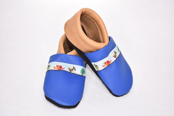 Gr. 24/25 Blau/Hellbraun mit Dinosaurier Band