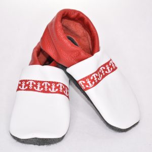 Gr. 24/25 Weiß/Rot mit Anker Band