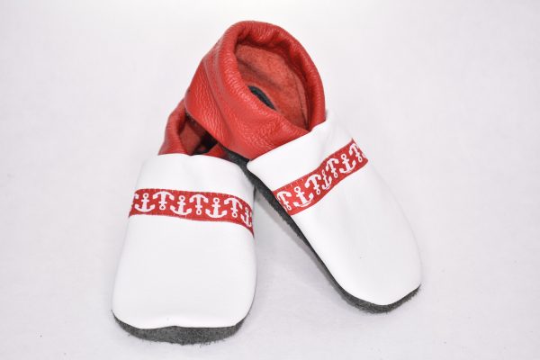 Gr. 24/25 Weiß/Rot mit Anker Band