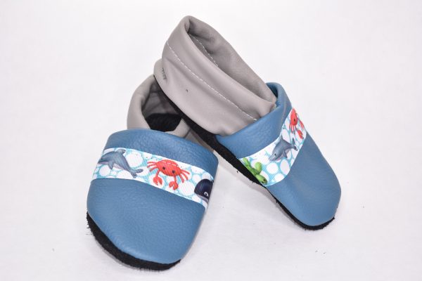 Gr. 23/24 Blau/Hellgrau mit Meerestiere Band