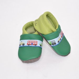 Gr. 16/17 Grün/Apfelgrün mit Feuerwehr Busse Polizei Auto Band