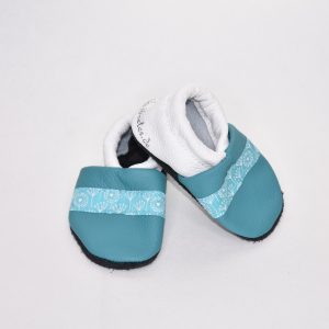 Gr. 16/17 Petrol/Weiß mit Pusteblumen Band