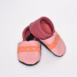 Gr. 16/17 Rosa/Beere mit Blumen Band UNIKAT