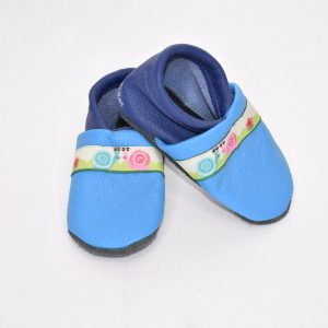 Gr. 18/19 Türkis/Blau mit Schnecken Band