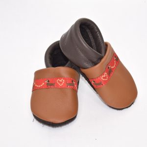 Gr. 20/21 Braun/Dunkelbraun mit Dackel Band