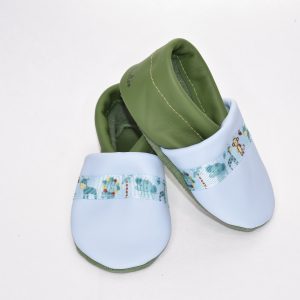 Gr. 20/21 Hellblau/Olivegrün mit Zootiere Band