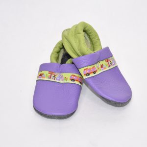 Gr. 20/21 Lila/Apfelgrün mit Busse Stadt Band UNIKAT