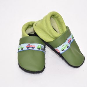 Gr. 21/22 Olivegr&uuml;n/Apfelgr&uuml;n mit Feuerwehr Busse Polizei Auto Band