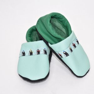 Gr. 22/23 Mintgrün/Grün mit Pinguin Band