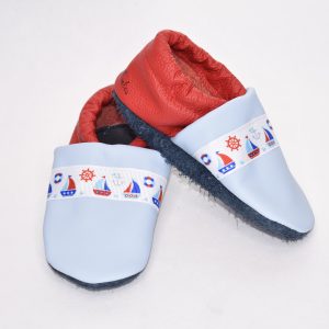 Gr. 24/25 Hellblau/Rot mit maritimen Band