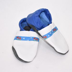 Gr. 24/25 Weiß/Blau mit Fliegenpilz Band