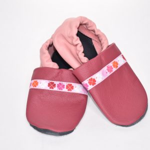 Gr. 30/31 Beere/Rosa mit Kleebl&auml;tter Herz Band UNIKAT