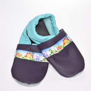 Gr. 30/31 Dunkellila/Aqua mit Dinosaurier Band