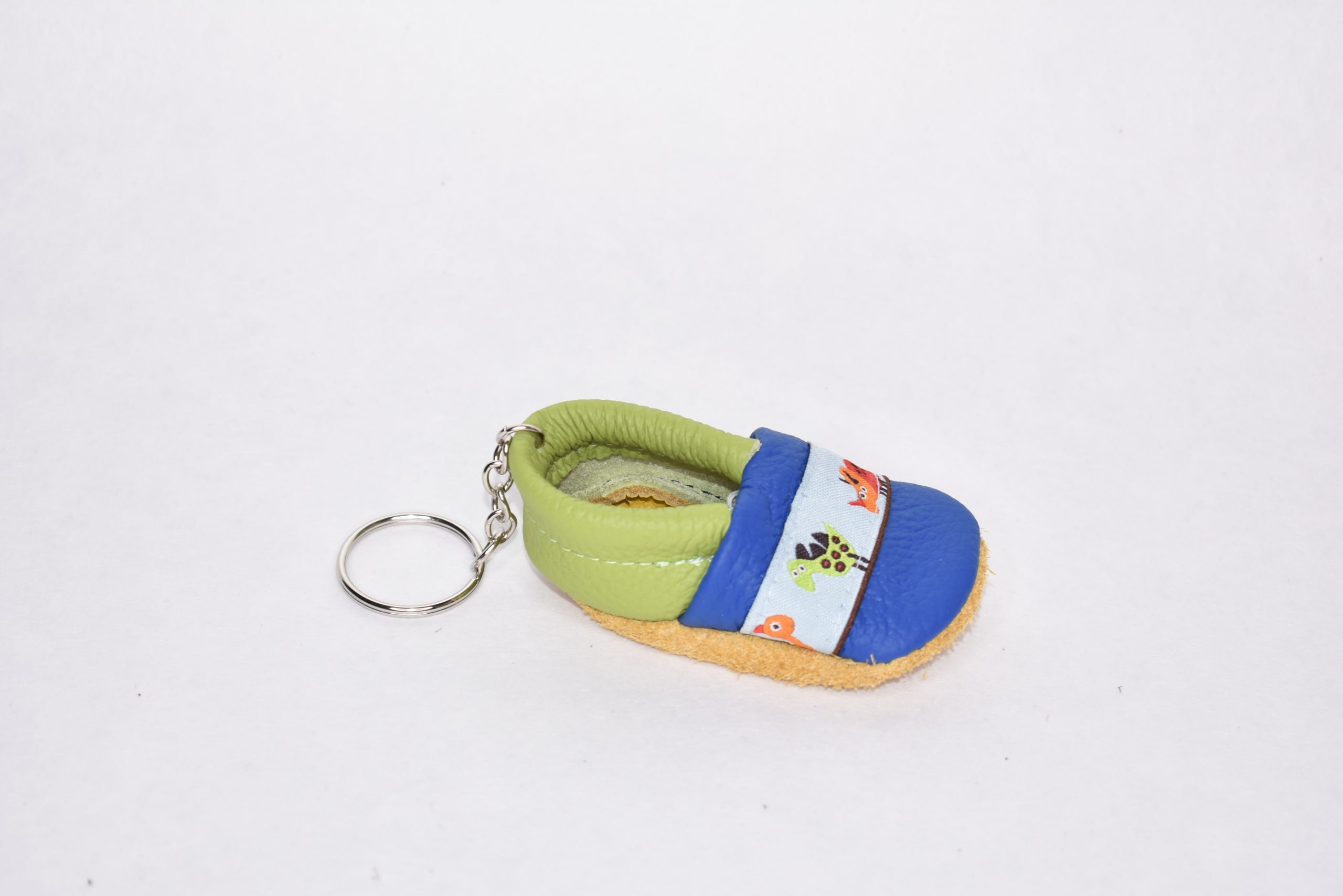 Schlüsselanhänger Blau Apfelgrün Dinosaurier