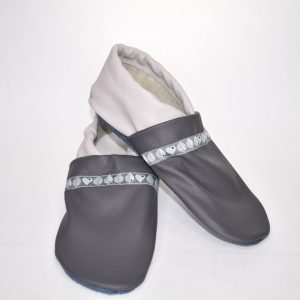 Gr. 36/37 Dunkelgrau/Hellgrau mit Blätter Herz Band