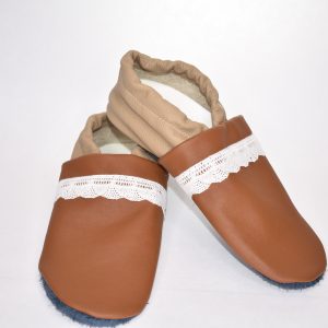 Gr. 38/39 Braun/Hellbraun mit Spitzen Band