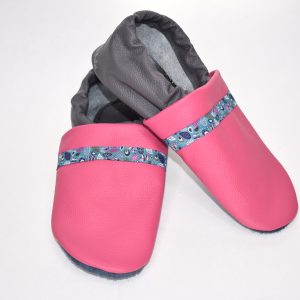 Gr. 38/39 Pink/Schwarz mit Fantasie Muster Band