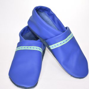 Gr. 39/40 Blau mit hellgr&uuml;nen Rauten Band