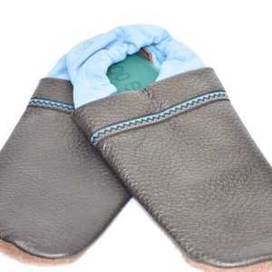 Gr. 48 Schwarz/Hellbau mit Zick Zack Band UNIKAT