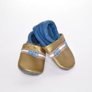 Gr. 18/19 Gold/Blau mit Bulli Bus Band UNIKAT