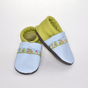 Gr. 20/21 Hellblau/Apfelgrün mit Rehe Wald Band
