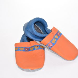 Gr. 26/27 Orange/Blau mit Bär Herz Band