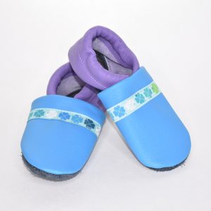 Gr. 26/27 Türkis/Lila mit Kleeblätter Band