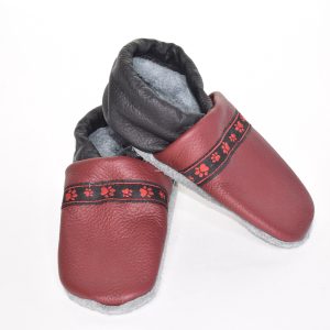 Gr. 28/29 Dunkelrot/Schwarz mit Pfoten Band