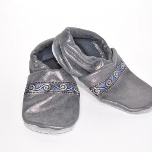 Gr. 29/30 Schwarz metallic mit Glitzer Band UNIKAT