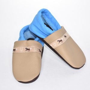 Gr. 28/29 Hellbraun/T&uuml;rkis mit Pferde Band