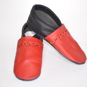 Gr. 38/39 Rot/Schwarz mit Punkte Band